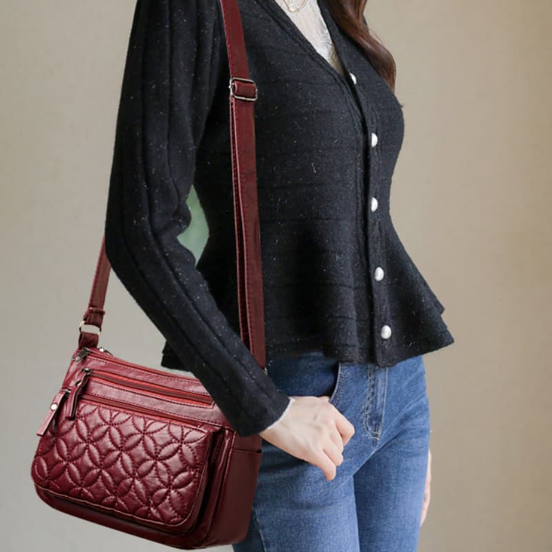 PU zipper shoulder crossbody small square bag
