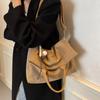 Suede Solid Color Tote Bag Large Capacity Buckle Versatile Fashion Crossbody Bag Soft Fashion Simple Women Handbag MIT