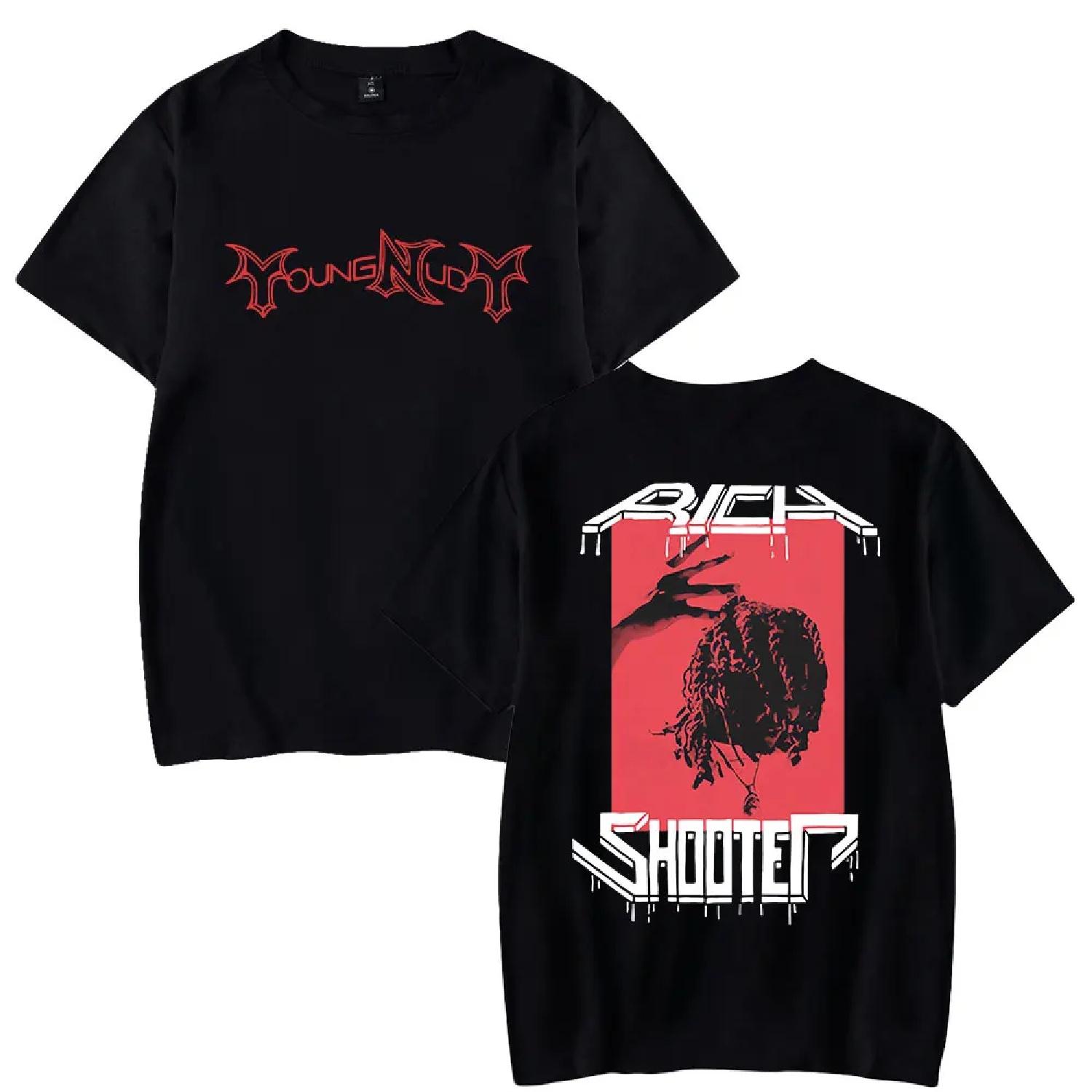 

Young Nudy Tshirt Crewneck Short Sleeve T-shirt Men Women Streetwear Printing Casual Fashion Hip Hop S чёрный