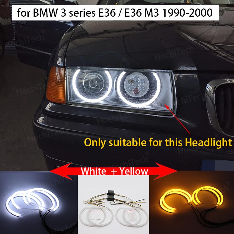 Cotton Headlight Halo Angel Demon Eyes Kit Angel Eyes Light for BMW 3 Series E30 E36 M3 333i 325i 323i 316i 318i 325td 1982-2000