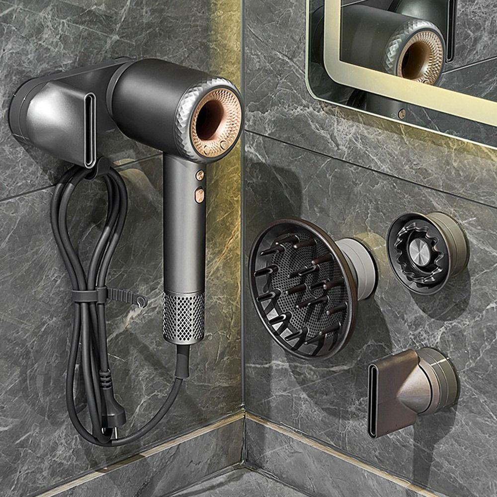 Space Saving Suction Cup Hair Dryer Storage Rack High-Speed Blow Dryer Holder  Bathroom