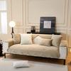 Short Plush Sofa Cushion for Autumn Winter Embossed Wave Edge Sofas Towel Pillow Cover L-shaped Sofa Cover Slip Wear Resistant