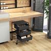 Rollwagen mit Rädern, 3 Körbe für Transport und Lagerung, Küchenwagen, 40,8L x 33,5B x 60,5H cm, Schwarz