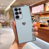 For Samsung S25 Solid Color Silver Heart Pattern Tpu Slim Phone Case Protective