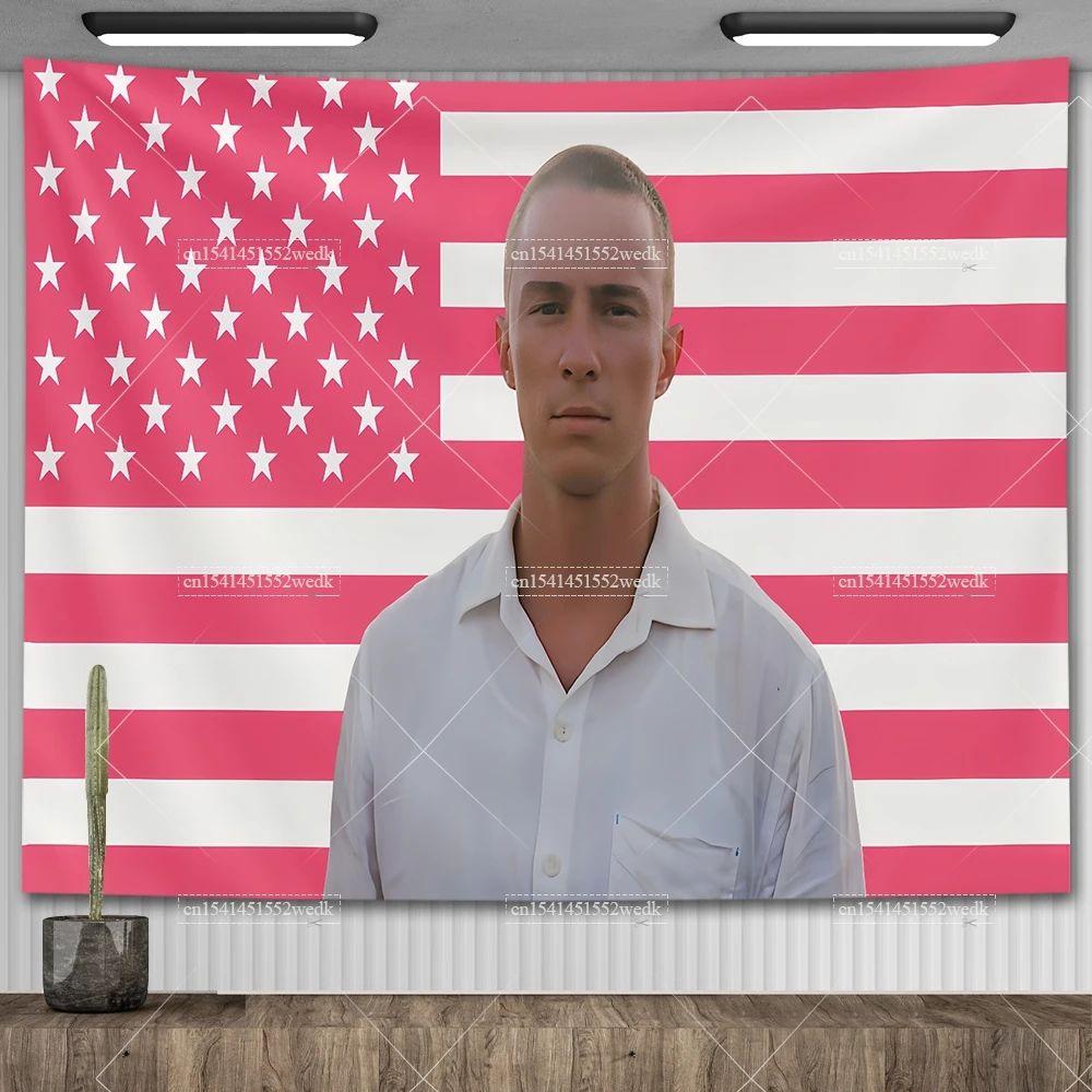 Drew Starkey s tapestry of pink US flags 75x100 чёрный