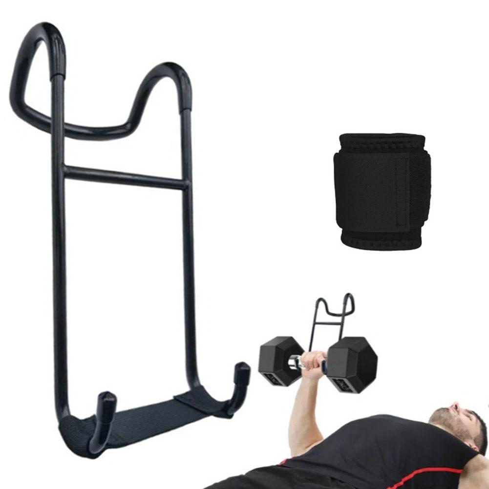 Dumbbell Spotter Hooks Hanger Heavy Duty Dumbbell Hooks with Wrist Wrap Heavy Power Dumbbells Rack Attachments Safety Connector