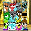 Incredibox Sprunki printed throw blanket—soft,warm;versatile blanket for all seasons—perfect as &air-conditioning throw,nap blanket