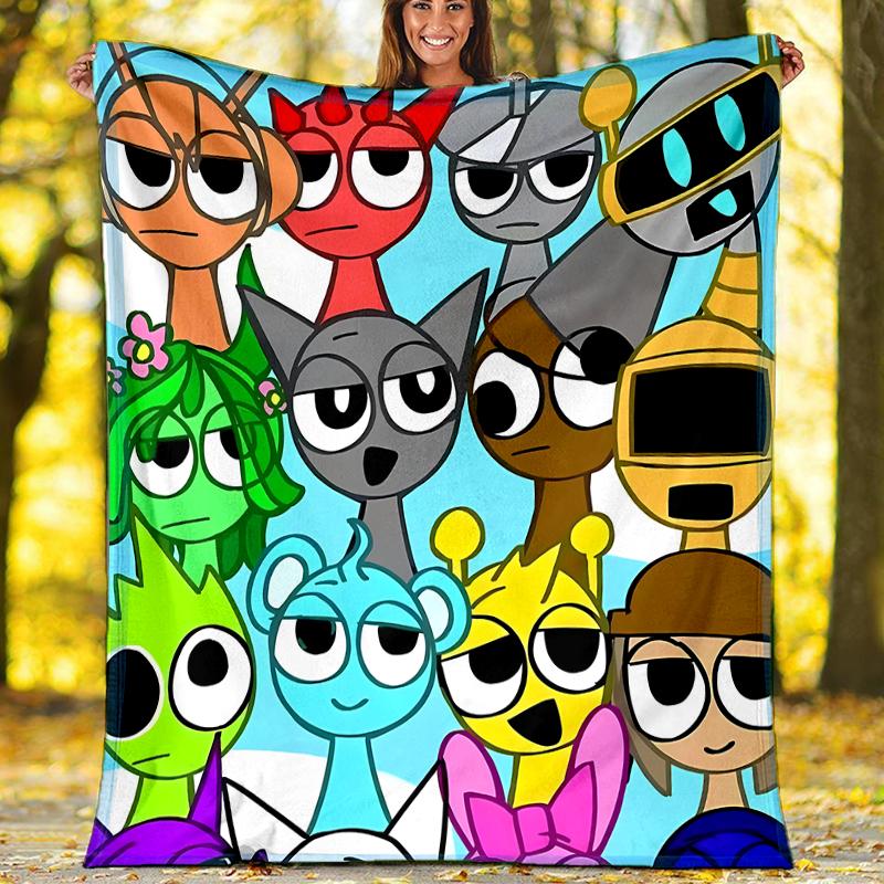 Incredibox Sprunki printed throw blanket—soft,warm;versatile blanket for all seasons—perfect as &air-conditioning throw,nap blanket