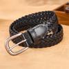 Genuine Leather Belts for Women Black Color Hand-woven Belts Jeans Pants Accessories Leather Waistbelts Fashion Belts