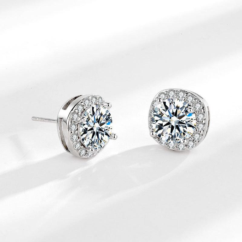 Full Paved Zircon Stud Earrings For Women Fashionable Sparkling Hoops Elegant Daily Jewelry Accessories Gift