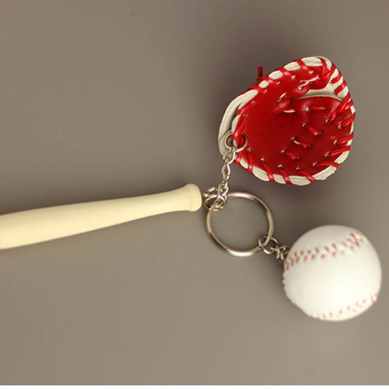 12pcs/lot Alloy Key Chains Baseball Bat Ball Mitt Sports Multiple Color Casual Sporty Style Men Women Teenager KeyRing KeyChain