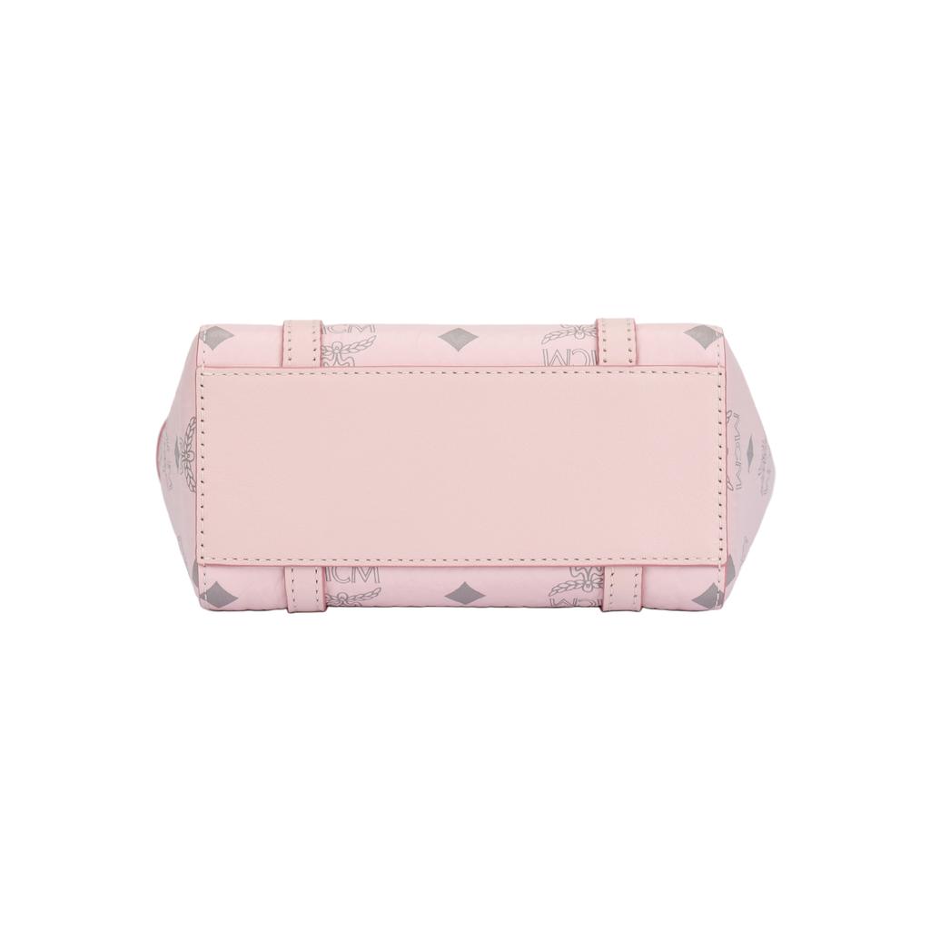 MCM Toni Logo Print Basket Shoulder Crossbody Bag Mini Women Handbag Light-Mist-Pink MWPFSMT03QH001