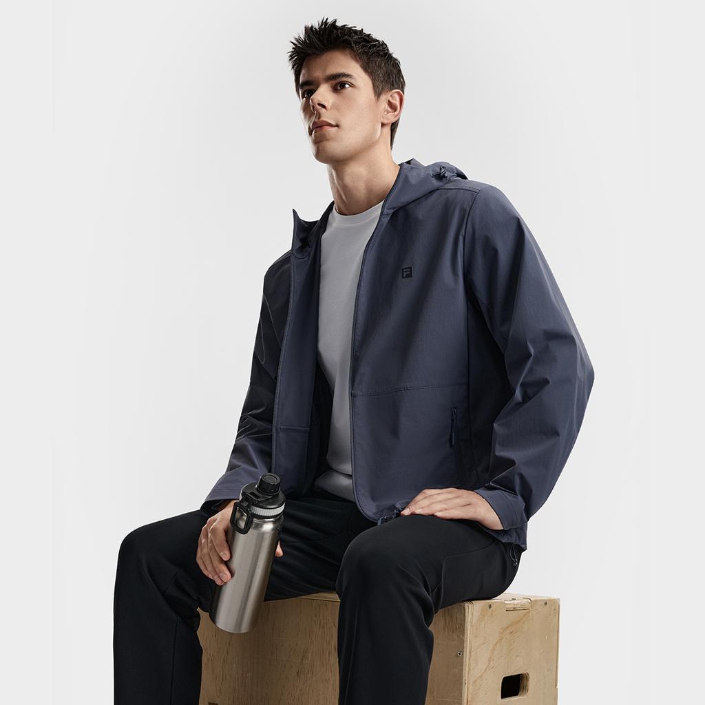 FILA Fitness Series Simple Sports Training Casual Hooded Jacket Men Jackets Steel-Gray A51M611701FDY