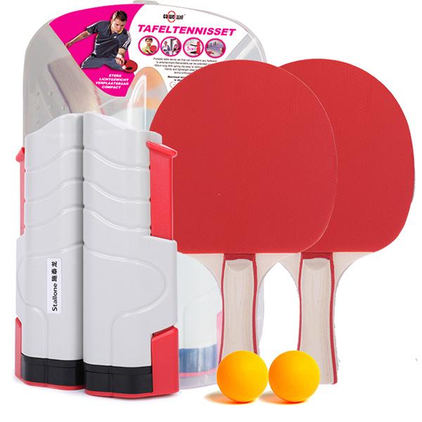 

Beginner Table Tennis Set: 2 Rackets, 1 Net, 2 Balls, Double-Sided Reverse Rubber, High Bounce, Straight Handle