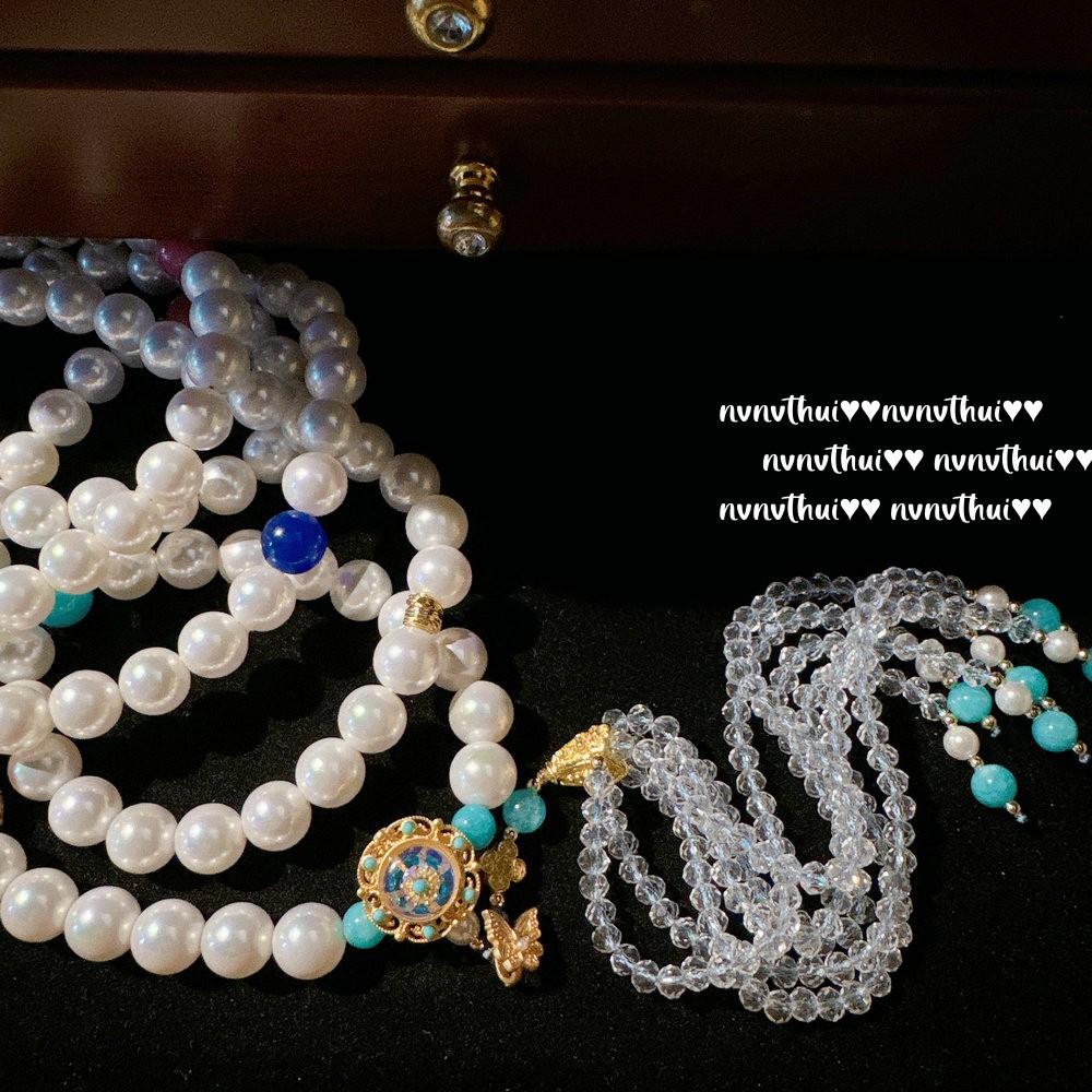 Mermaid Tears Plate Shell Snail Flower Plate Gem Pearl Necklace, Cortez, Deep Sea Bead Water Drop Fringed Sweater Chain