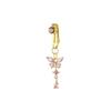 1pc Clip On Butterfly Belly Button Ring for Women, Copper Zircon Fake Belly Piercing Navel Body Jewelry Trendy Fashion Style