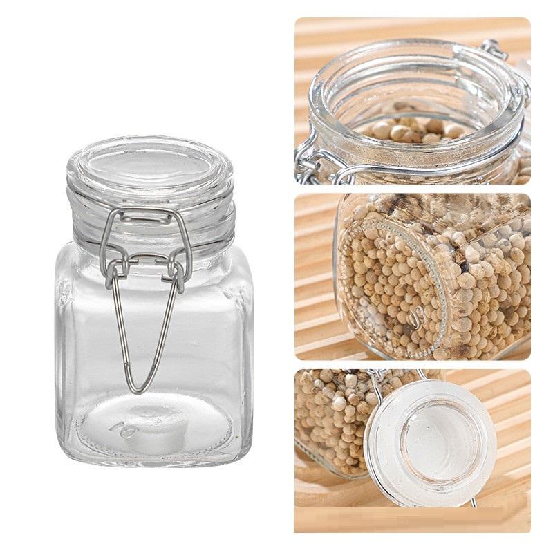 50/100Ml Glass Bottle Sealed Jar For Kitchen Food Pickle Fruit Canned Transparent Big Mouth Jam Bottle Storage Jar Household