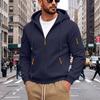 Men's Hoodie Zip Up Fleece Jacket Side Pockets Loose Fit Casual Sports Sweatshirt Big Size