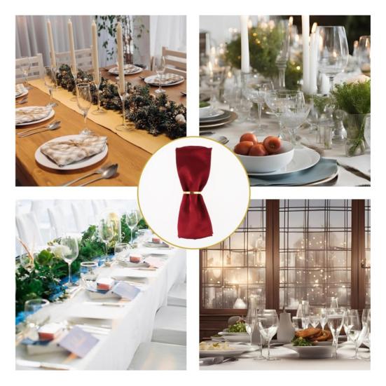 Yousheng 12Pcs Golden Napkin Rings Metal Circle Design Napkin Holders Buckles Family Dinner Wedding Party Table Decoration
