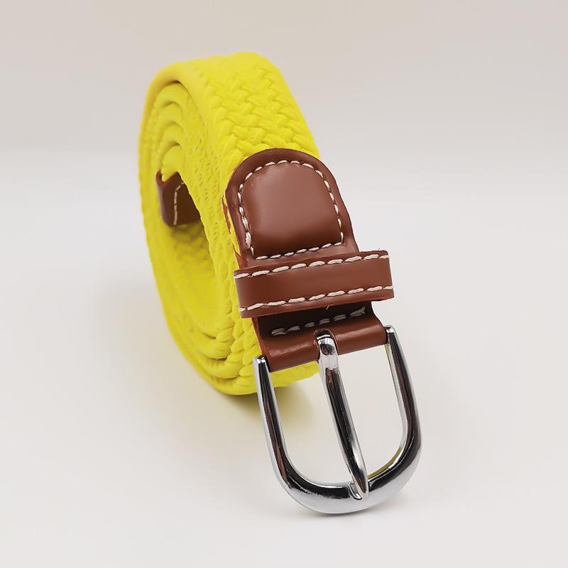 Men and Women Pin Buckle Canvas Belts, Thin Elastic Elastic Belts, Young Students Knitted Canvas Belts