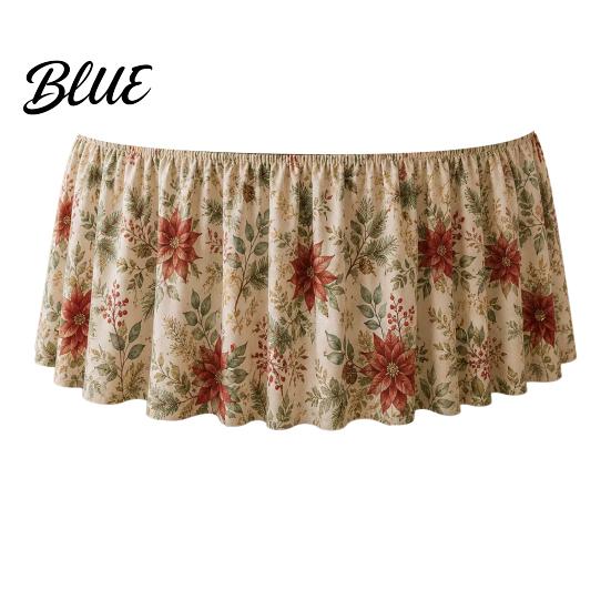 Festive Table Decor Cloth Vintage Skirt 70.9×29.5 Events Christmas for Winter Inch Round Snowy Theme