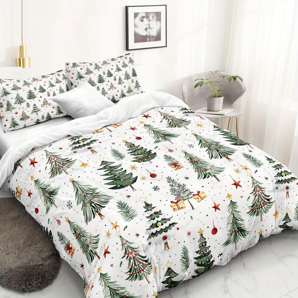 Christmas Tree Bedding Set 3D Printed Duvet Cover Set Single Twin Double Size Home Decor Duvet Cover Set Christmas Gift For Kids