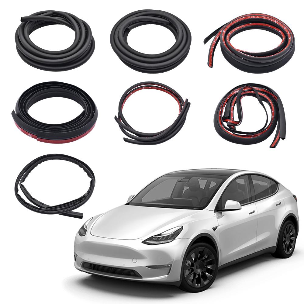 För Tesla Model Y 3 Highland Dörrtätningssats Ljudisolerande Gummilist Vädertätning Soltakstätning Kit för Minskning av Vindbrus 2017-2024