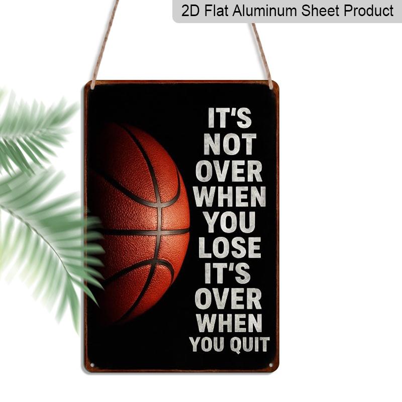 

2D Flat 1pc Basketball Motivational Quote Metal Sign 7.87x11.81inch - Aluminum Inspirational Sports Decor for Home, Garage, Man Cave, Gym - Durable 20*30cm