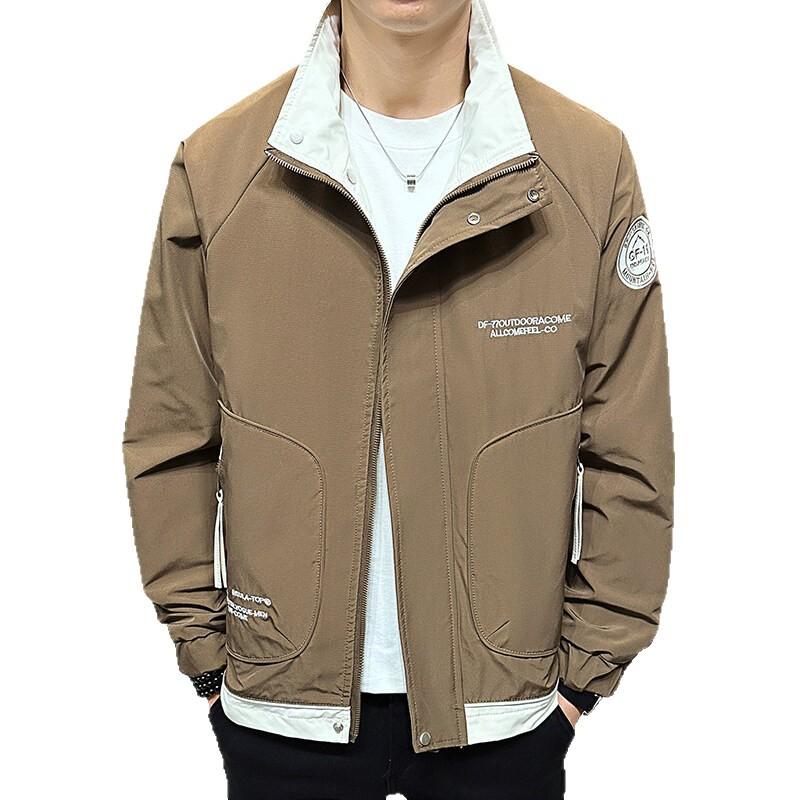 

Весенне-осенняя мужская новая куртка с воротником-стойкой, молодежная модная куртка на каждый день, свободный топ 4XL