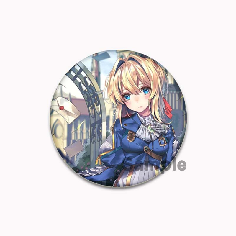 32/44/58mm 58mm Jewelry Accessories Gifts Anime Violet Evergarden Brooches Cosplay Handmade Badges Lapel Pins Backpack Clothes Decoration