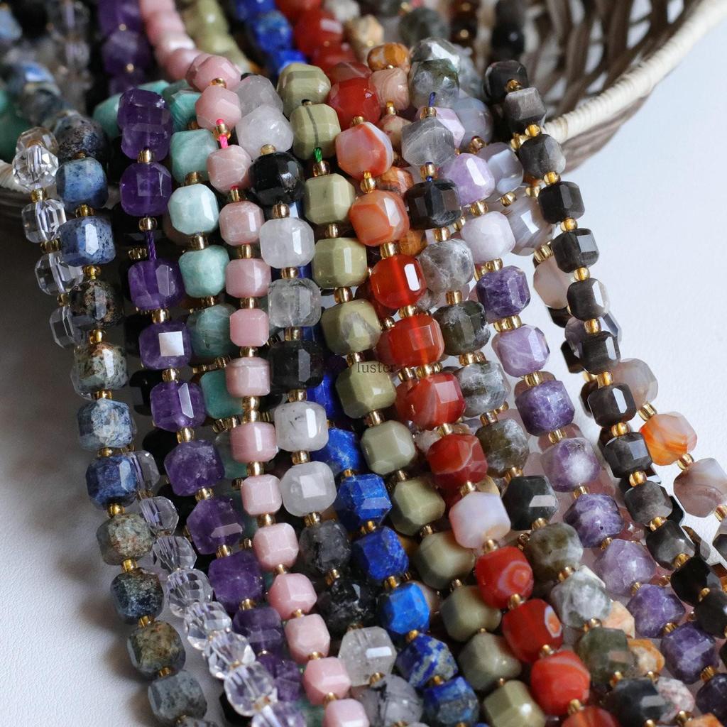6mm Faceted Natural Crystal Gemstone Beads for DIY Jewelry & Hair Accessories