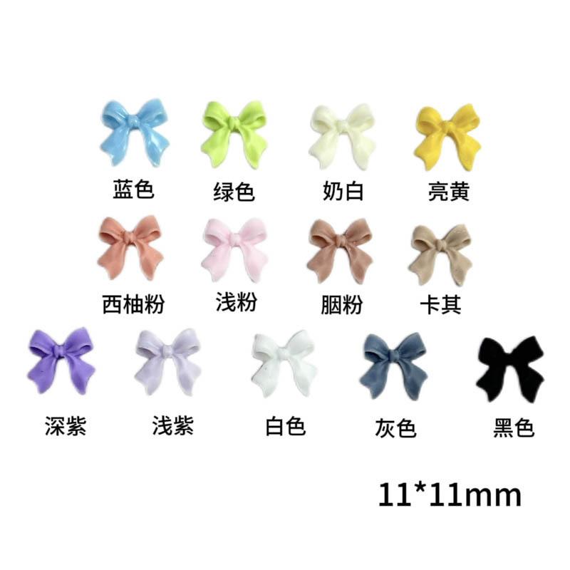 Hot-Selling Bowknot Nail Art Accessories Macaron Color Solid Color Ribbon Bowknot Mixed Pack