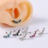 Stylish Cartilage Helix Tragus Stud Earring Stainless Steel Body Jewelry with Czech Crystal Fashion Ear Accessories