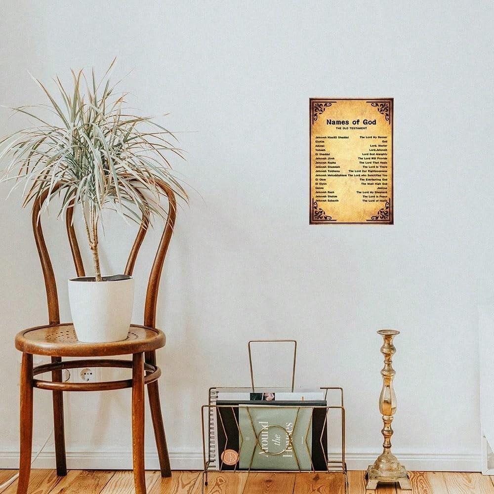 Religious Tin Wall Art Metal Sign Christian Scripture Home Decor