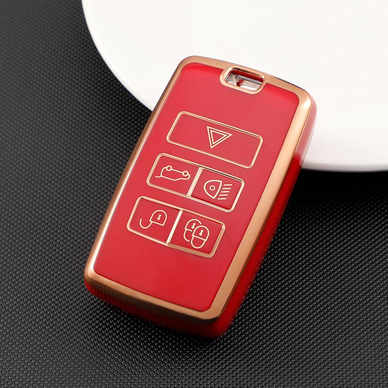 Land Rover Key Case for Range Rover, Sport, Evoque, Discovery 4, Defender 110, Velar, Freelander - 5 Shell Buckle