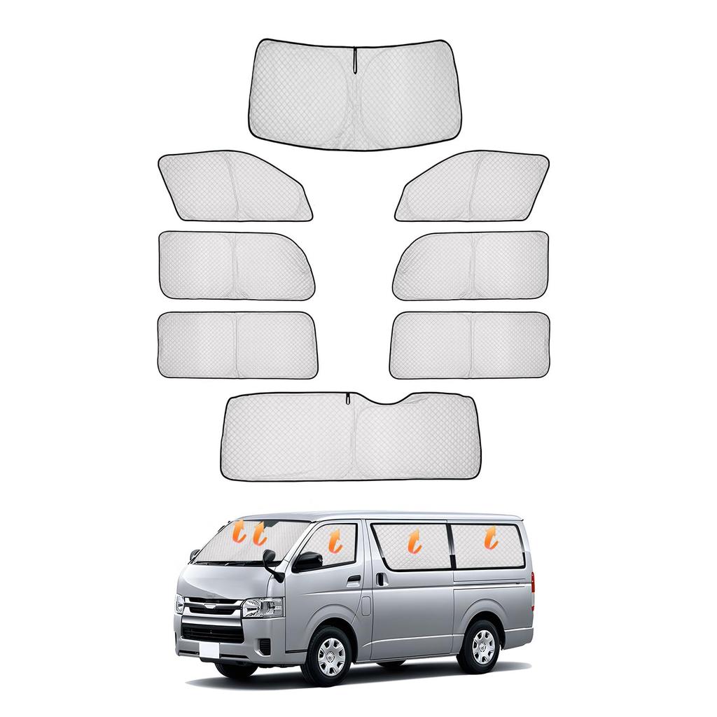 CARVANTA Široká sluneční clona pro Toyota Hiace řady 200 Plné okno Boční soukromí Plně kompatibilní s HIACE H200 2004 Současnost Teplo Světlo UV Plné okno