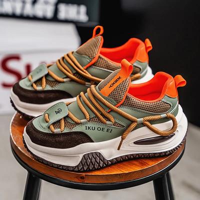 Plus Size 48 Green Trend Sneakers Male Breathable Chunky Casual Sneakers Man Lace-up Original Designer Shoes Men Zapatos Hombre