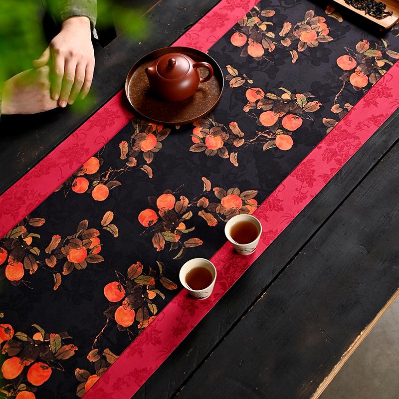 Tea Mat Waterproof and Non-slip Tea Mat Light Luxury High-end Handmade Zen Table Flag New Chinese Table Fabric Tea Flag