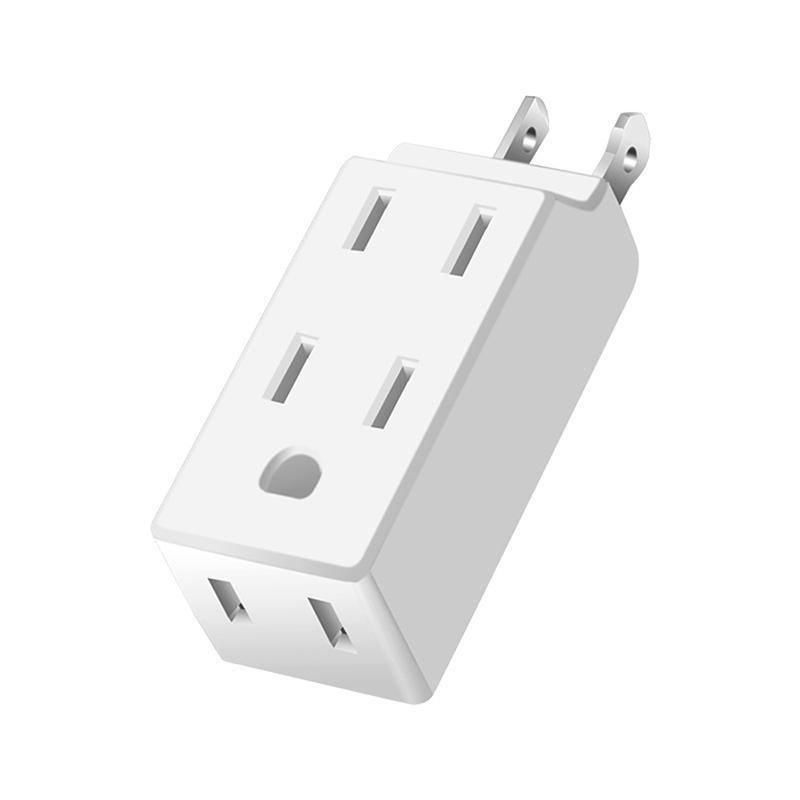 

{TG} 3in1 Wall Outlet Extension US Electrical Socket 125 Degree Plug Adapter for Mexico & Canada Travel Portable Power Converter