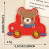 Cartoon Car Bear Embroidery Patch - Self-Adhesive Fabric Label for Clothing Accessories