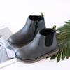 Herbst Kinder Schuhe PU Leder Wasserdichte Leder Stiefel Warme Kinder Schnee Stiefel Mädchen Junge Gummi Stiefel