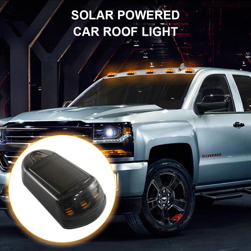 Kabellose Kabinenleuchten für LKW Solarkabinenleuchten Kein Bohren LED-Leuchten Gelbe Lampe Dachleuchten Kabinenmarkierungsleuchten für Universalauto