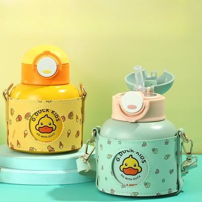 Cartoon Children's Thermos Mug 316 Stainless Steel Vacuum Student Bounce Cup with Straw