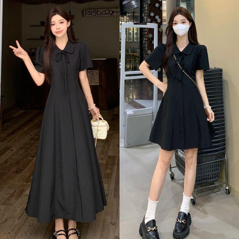 Plus Size Women's Elegant Bellflower French Style Short Sleeve Slimming Dress