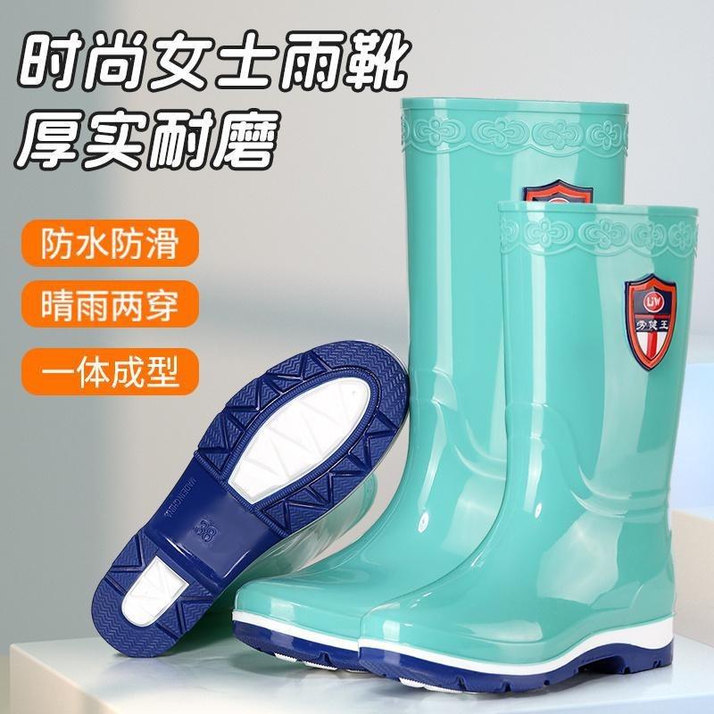 Water Rain Shoes Beef Tendon Sole Non-slip High-top Velvet Summer Medium Tube Idyllic Women's Comfortable Thick