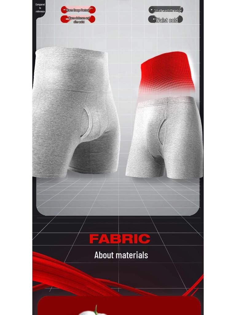 Pánské bavlněné dlouhé boxerky s vysokým pasem proti oděru - Plus size pro sport a teplo