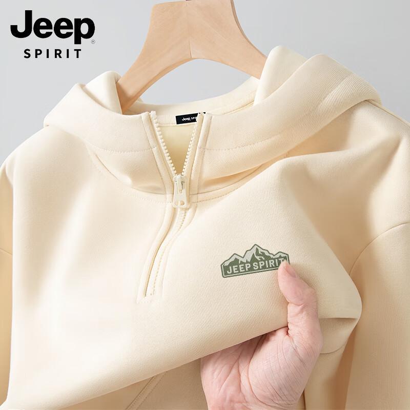 JEEP SPIRIT Men s Winter Half-Zip Fleece Lined Hoodie 3XL