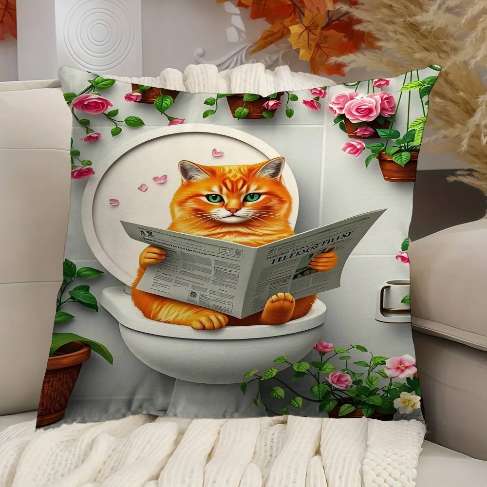 Creative Animal Toilet Flower Cushion Cover Pillow Cover Decor Pillowcase Printed Cushion Case For Couch