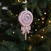 Christmas Ornament Sparkling Pink Series Ice Cream Doughnut Shape Hanging Pendant Farmhouse Xmas Decor