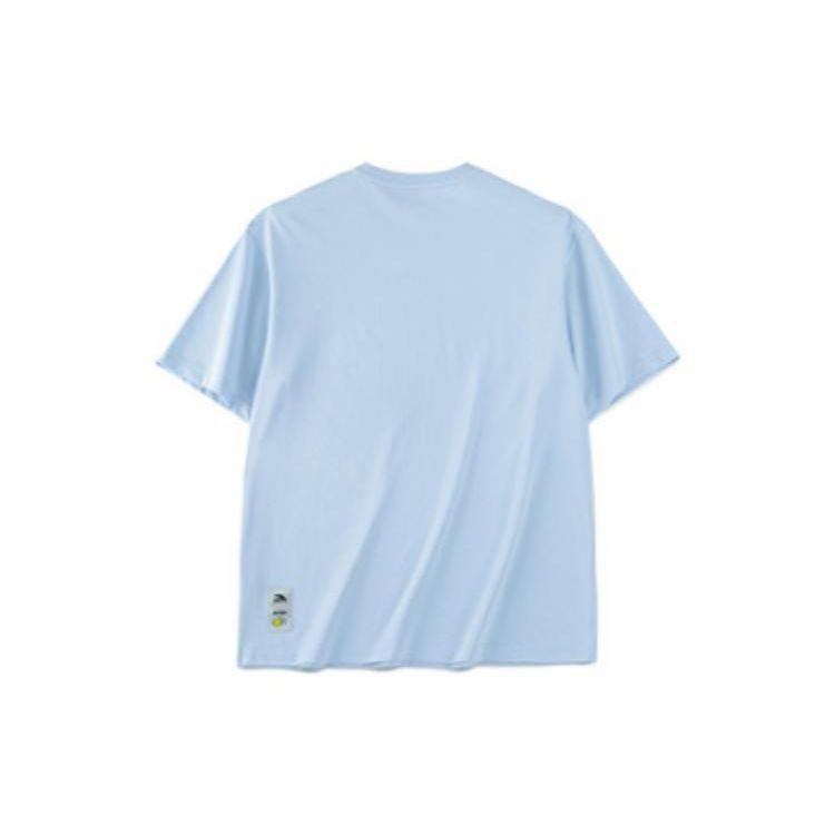 Anta X SmileyWorld Collaboration Life Series Logo Letter Smiley Round Neck Pullover Short Sleeve T-Shirt Unisex T-Shirts Cloud-Blue 152328146-4